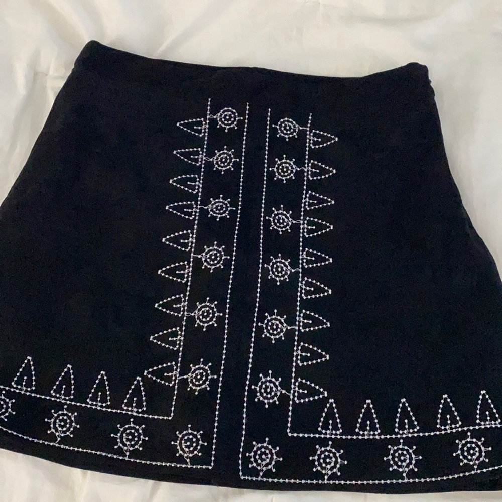 Suede mini skirt